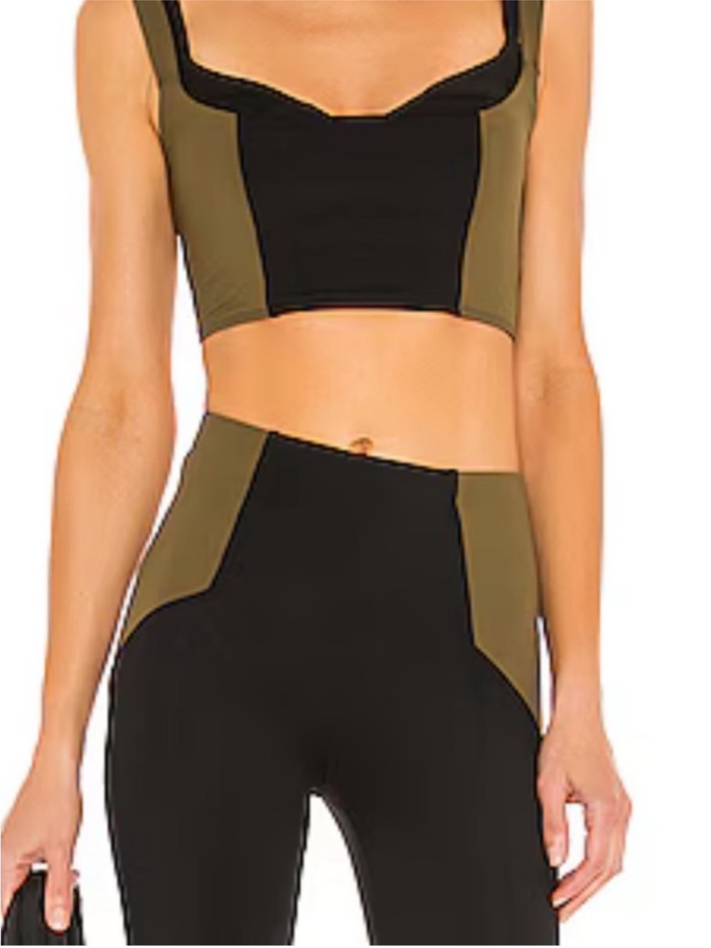Devon Windsor Workout Set Emilia Top + Marley Leggings Hunter Green/Black Sz S/M
